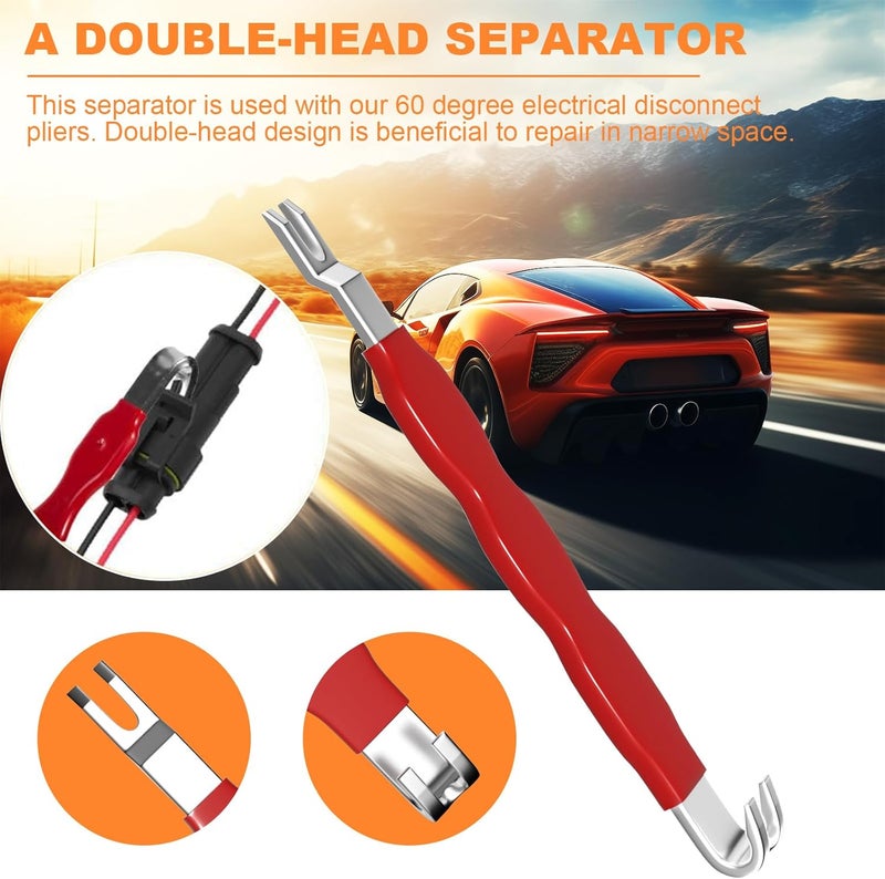 Guweta Electrical Disconnect Pliers 37980 60Degree Automotive Electrical Connector Disconnect Pliers Separator Long Spark Plug Disassembly Pliers Fuel Line Disconnect Remove Tool Pliers - Image 3